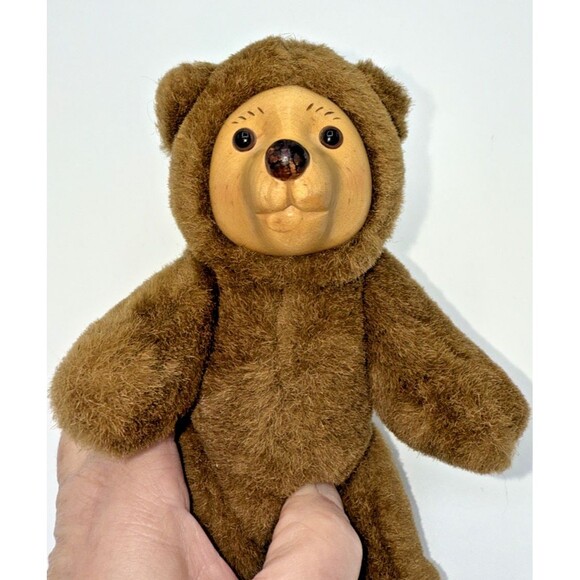 Vintage Robert Raikes Brown Jointed Teddy Bear Nursery Miniatures Applause 8” - Picture 11 of 16